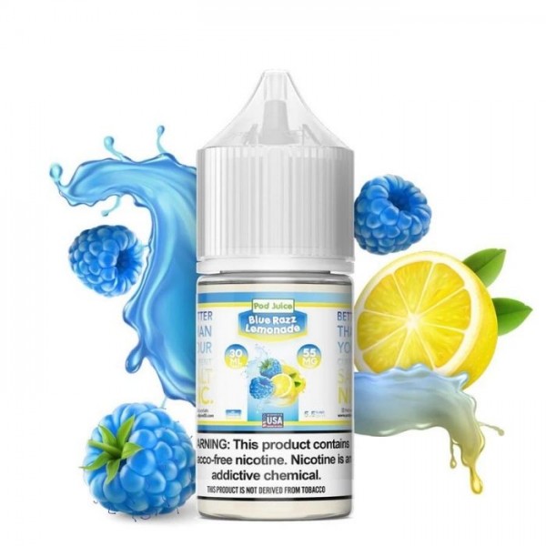 Blue Razz Lemonade Tobacco Free Nicotine Salt Juice by Pod Juice