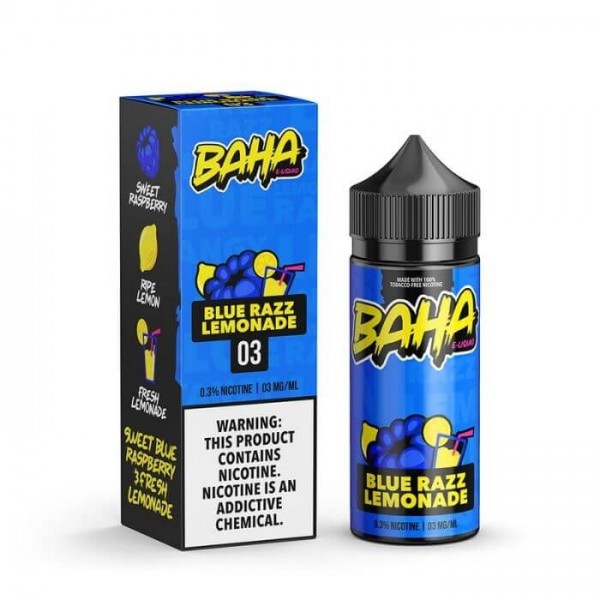Blue Razz Lemonade Tobacco Free Nicotine Vape Juice by Baha
