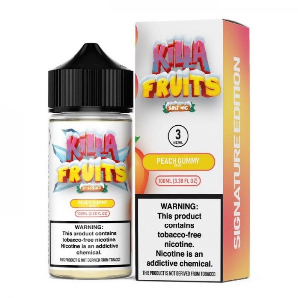 Peach Gummy Ice Tobacco Free Nicotine Vape Juice by Killa Fruits Signature Edition