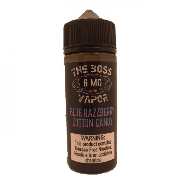 Blue Razzberry Cotton Candy Tobacco Free Nicotine Vape Juice by The Boss Vapor