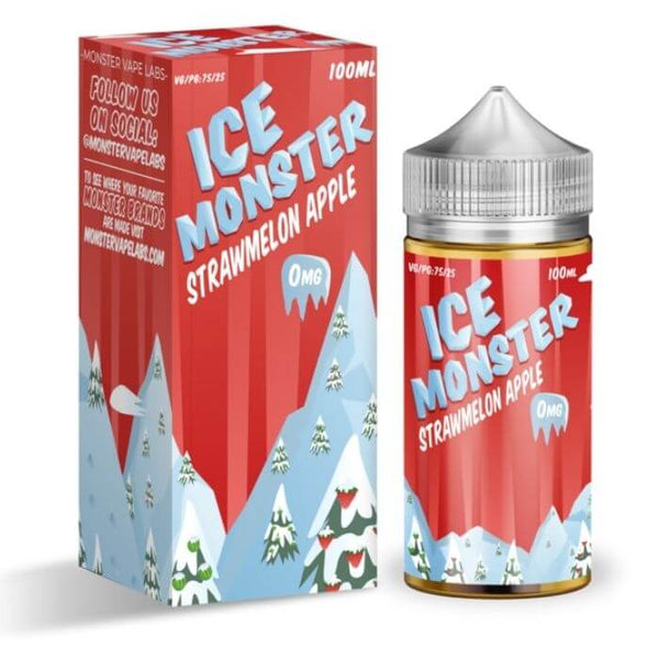 Strawmelon Apple Tobacco Free Nicotine Vape Juice by Ice Monster