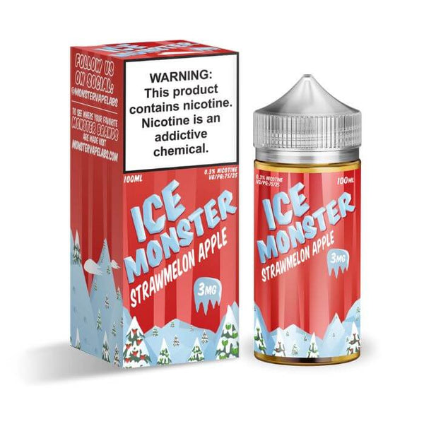 Strawmelon Apple Tobacco Free Nicotine Vape Juice by Ice Monster