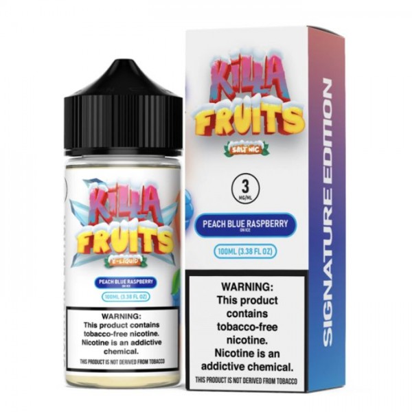 Peach Blue Raspberry Ice Tobacco Free Nicotine Vape Juice by Killa Fruits Signature Edition