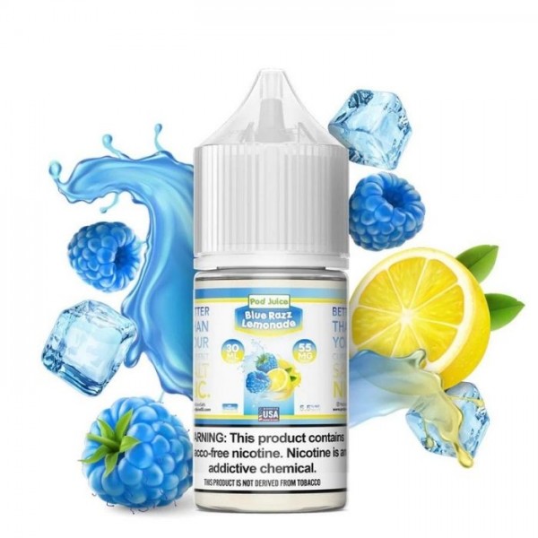 Blue Razz Lemonade Freeze Tobacco Free Nicotine Salt Juice by Pod Juice