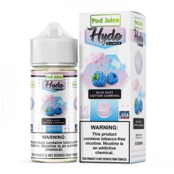 Blue Razz Cotton Carnival E-Liquid by Pod Juice Hyde