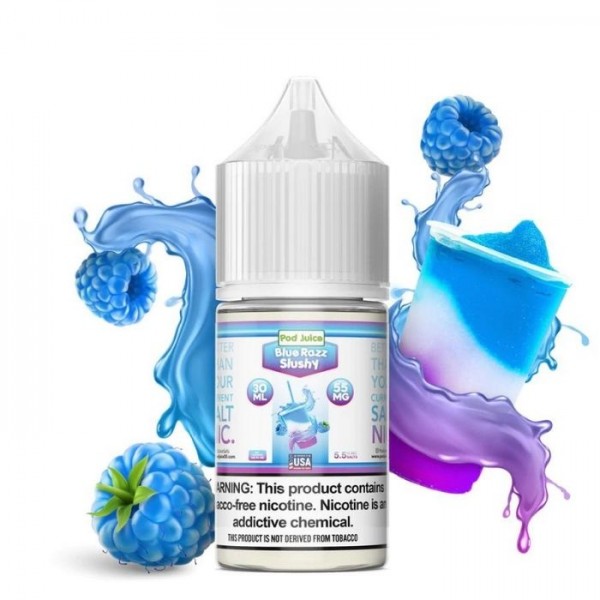 Blue Razz Slushy Tobacco Free Nicotine Salt Juice by Pod Juice