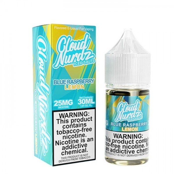 Blue Raspberry Lemon Iced Tobacco Free Nicotine Salt Juice by Cloud Nurdz