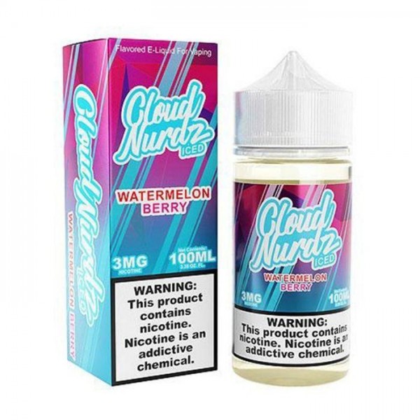 Watermelon Berry Iced Tobacco Free Nicotine Vape Juice by Cloud Nurdz