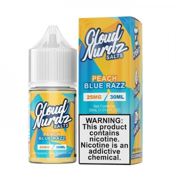Peach Blue Razz by Cloud Nurdz Nicotine Salt eJuice