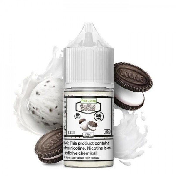 Cookies And Cream Tobacco Free Nicotine Salt Juice by Pod Juice