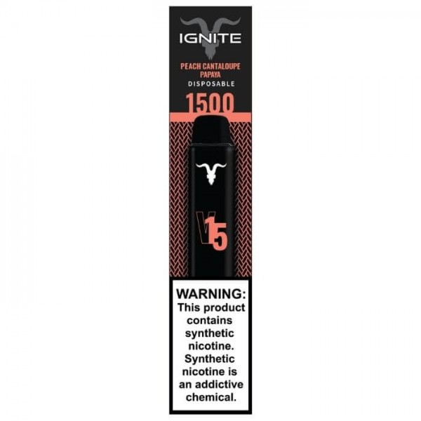 Ignite V15 Peach Cantaloupe Papaya Disposable Vape Pen - 1500 Puffs