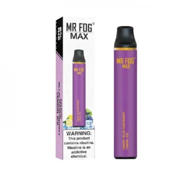 Grape Blue Raspberry Lemon Ice Disposable Vape by Mr Fog Max - 1000 Puffs